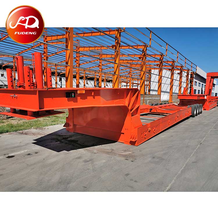 4 axles 80tons steel coil transport lowbed trailer for sale